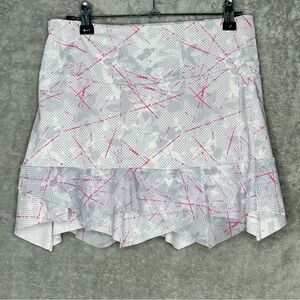 Denise Cronwall Small Stella Sienna 13” Skort White Striped Stretch Tennis Golf